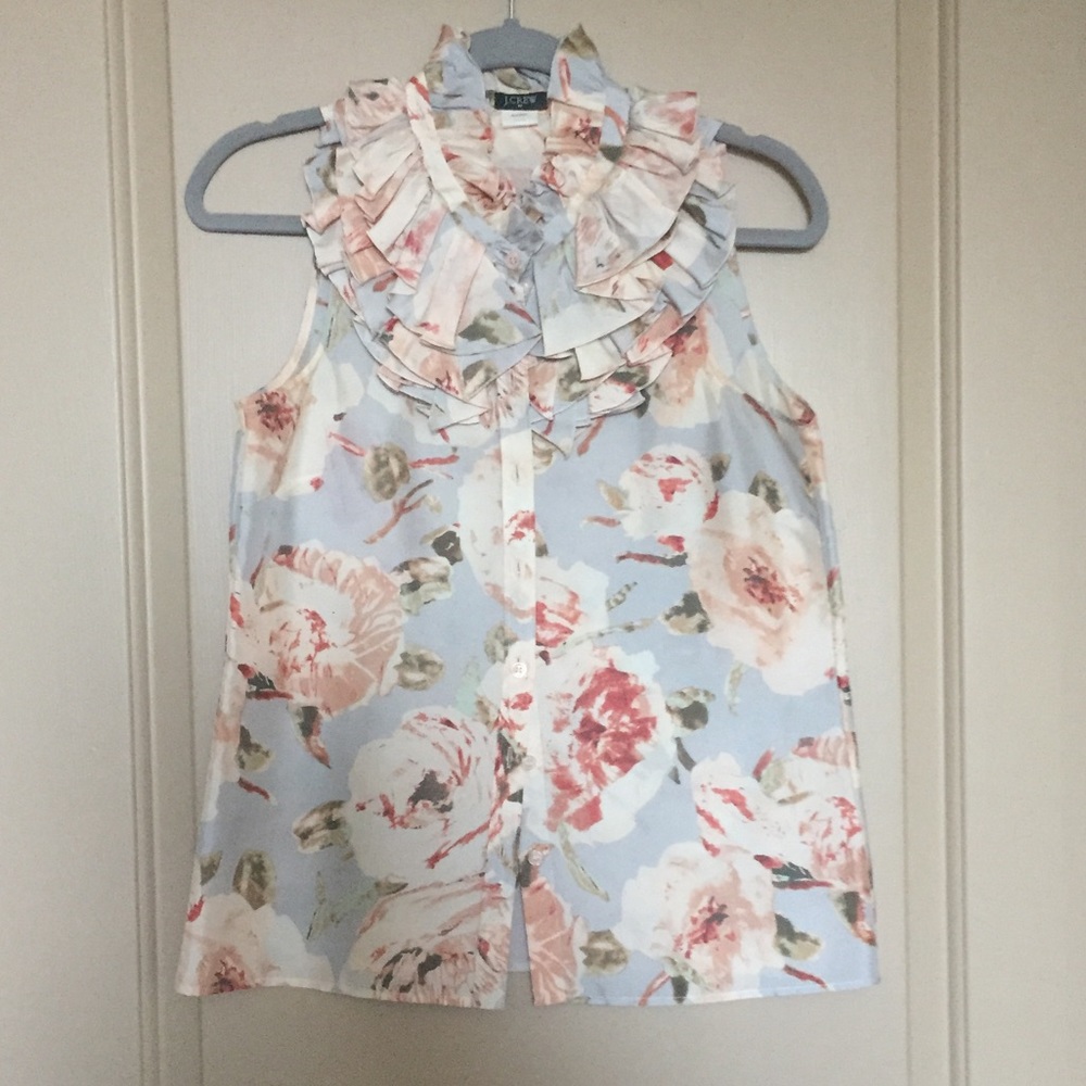 jcrew silk ruffle top!